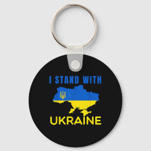 Porte-clés Je me tiens' avec le drapeau de l'Ukraine Emblème