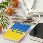 Porte-clés Je me tiens avec le drapeau ukrainien de l'Ukraine (Devant droit)
