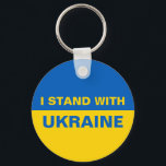 Porte-clés Je me tiens avec le drapeau ukrainien de l'Ukraine<br><div class="desc">Je me tiens avec le drapeau ukrainien de l'Ukraine</div>