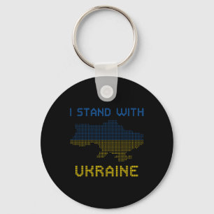 Porte-clés Je me tiens avec le maillot de l'Ukraine Carte de