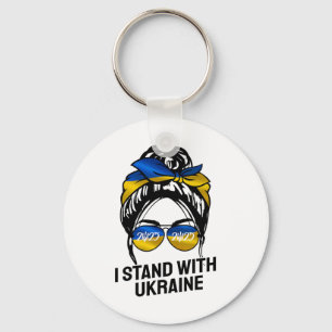 Porte-clés Je me tiens avec l'Ukraine 2025 Chemises Drapeau u