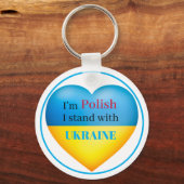 Porte-clés Je me tiens avec l'Ukraine bleu jaune (Recto)