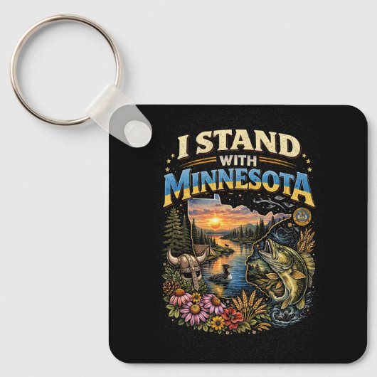 Porte-clés Je me tiens avec Minnesota (Recto)