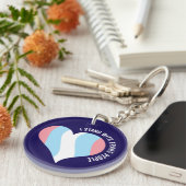 Porte-clés Je Me Trouve Avec Trans People Heart Keychain (Devant droit)