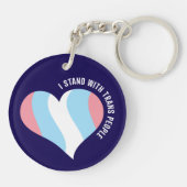 Porte-clés Je Me Trouve Avec Trans People Heart Keychain (Dos)