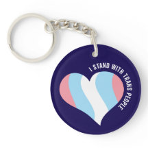 Je Me Trouve Avec Trans People Heart Keychain