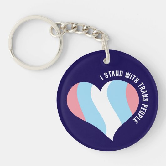 Porte-clés Je Me Trouve Avec Trans People Heart Keychain (Devant)