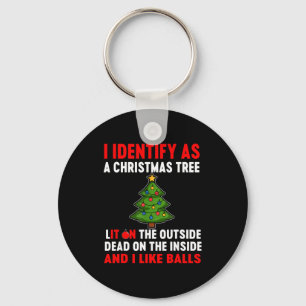 Porte-clés Je m'identifie comme un arbre de Noël allumé à l'e