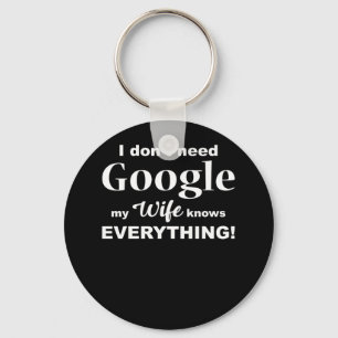 Porte-clés Je n'ai pas besoin de Google Ma femme connaît tou