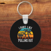 Porte-clés Je n'aime pas tirer dehors Rétro Camper Trailer Fu (Recto)