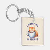 Porte-clés Je ne fais pas les matins - Chat orange mignon ave (Devant gauche)