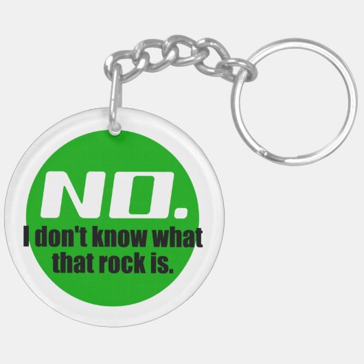 Porte-clés Je ne sais pas ce qu'est ce rocher (vert) (Dos gauche)