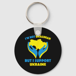 Porte-clés Je ne suis pas ukrainien mais je soutiens l'Ukrain