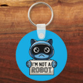 Porte-clés Je ne suis pas un chat robot (Recto)