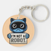 Porte-clés Je ne suis pas un porte - clé de chat robot (Dos)