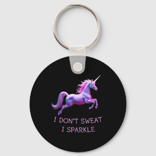 Porte-clés Je ne transpire pas Unicorn Humour Drôle Gym Tee e