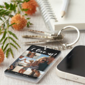 Porte-clés Je nous aime Script Names Photo Collage noir (Devant droit)