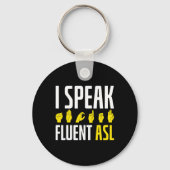 Porte-clés Je parle Fluent ASL Fun Sourd Sensibilisation Sour (Verso)