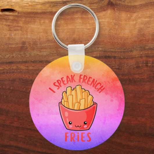Porte-clés Je Parle Français Fries Funny Fries (Recto)