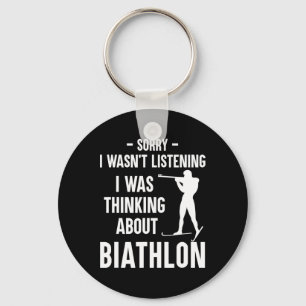 Porte-clés Je pensais au biathlon - Tir de ski Bi