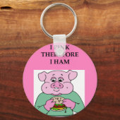 Porte-clés je pense donc que je suis une blague (Recto)