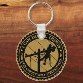 Porte-clés Je peux faire tout ce que Lineman (Recto)