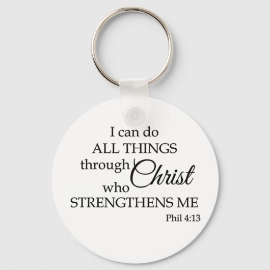 Porte-clés Je Peux Faire Tout Par L'Écriture Du Christ (Recto)