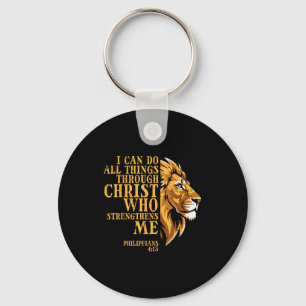 Porte-clés Je peux faire toutes choses Lion Dieu chrétien Jés