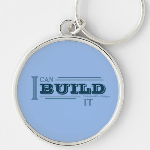 Porte-clés Je peux le construire (bleu)