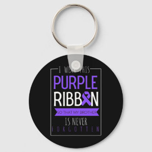 Porte-clés Je Porte Ce Ruban Violet Pour Mon Frère Overdose