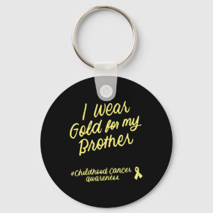 Porte-clés Je porte de l'or pour mon frère Lauréat du cancer