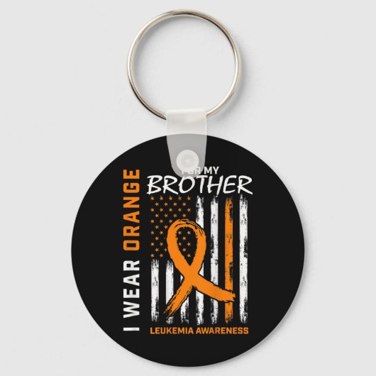 Porte-clés Je Porte De L'Orange Pour Brother Leukemia Sensibi (Recto)