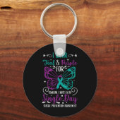 Porte-clés Je Porte Des Experts Turquoises Et Violets En Prév (Verso)