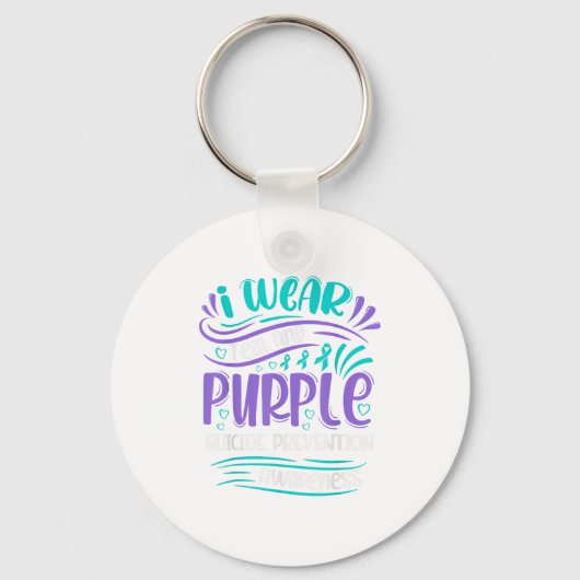 Porte-clés Je Porte Des Experts Turquoises Et Violets En Prév (Recto)