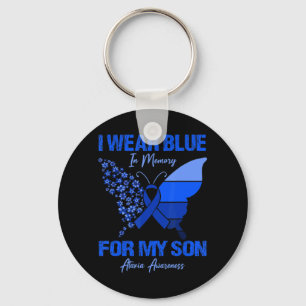Porte-clés Je Porte Du Bleu En Mémoire Pour Mon Fils Ataxie S