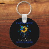 Porte-clés Je Porte Du Bleu Pour Le Tournesol De Sensibilisat (Verso)