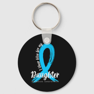 Porte-clés Je Porte Du Bleu Pour Ma Fille Diabète Sensibilisa