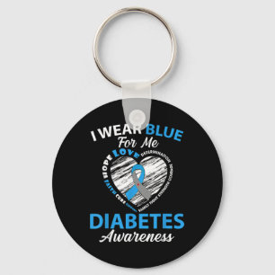 Porte-clés Je Porte Du Bleu Pour Moi Type 1 Mois de sensibili