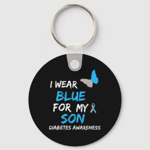 Porte-clés Je Porte Du Bleu Pour Mon Fils Diabète Sensibilisa