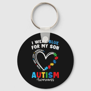 Porte-clés Je Porte Du Bleu Pour Mon Fils Sensibilisation à l