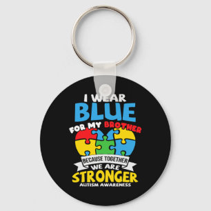 Porte-clés Je Porte Du Bleu Pour Mon Frère Sensibilisation su