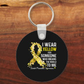 Porte-clés Je Porte Du Jaune À Quelqu'Un Qui Manque De Préven (Recto)