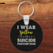 Porte-clés Je Porte Du Jaune Pour Le Sujet De Sensibilisation (Verso)