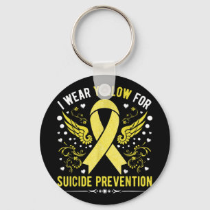 Porte-clés Je Porte Du Jaune Pour Le Sujet De Sensibilisation