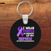 Porte-clés Je Porte Du Purple En Mémoire De Mon Cadeau Nephew (Verso)