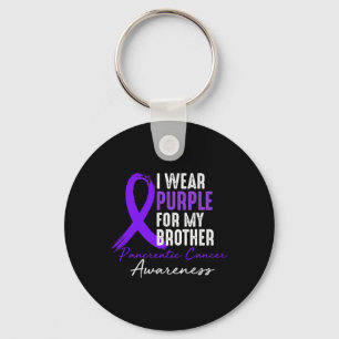 Porte-clés Je Porte Du Purple Pour Frère Pancréatique Cancer