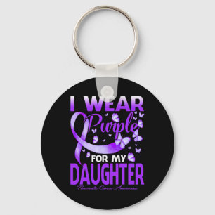 Porte-clés Je Porte Du Purple Pour Ma Fille Cancer Du Pancréa