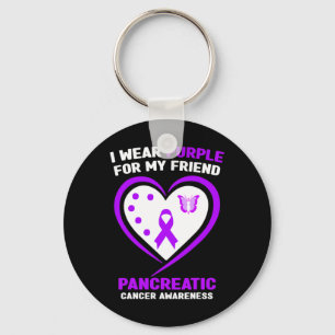 Porte-clés Je Porte Du Purple Pour Mon Ami Cancer Pancréatiqu