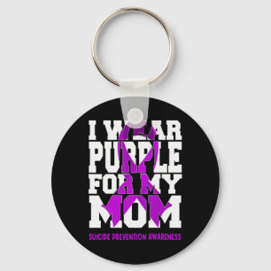 Porte-clés Je Porte Du Purple Pour Mon Mère Suicide Preventio