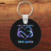 Porte-clés Je Porte Du Purple Turquoise Pour La Prévention Du (Recto)